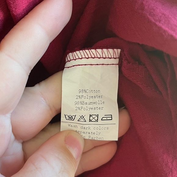 Scarlet Darkness High Neck Peasant Top - Picture 3 of 6